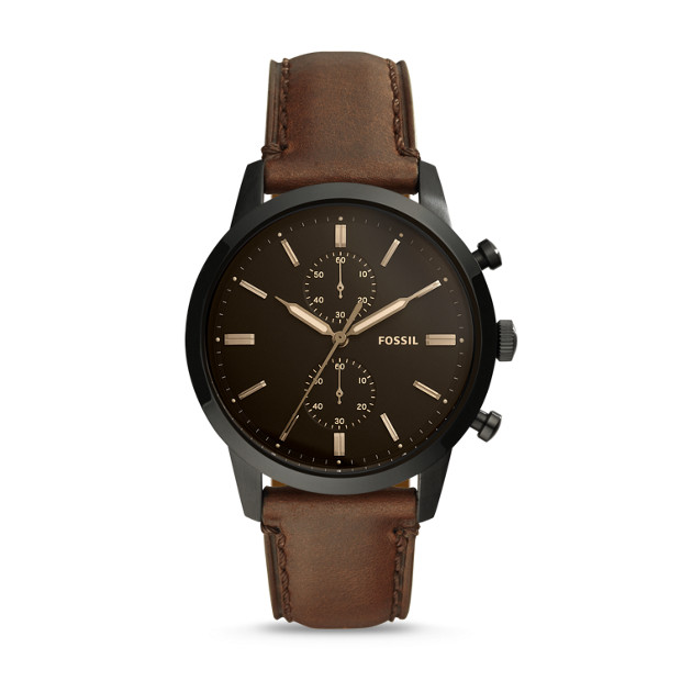 Fossil Townsman 44MM Chronograph Brown Leather Watch
